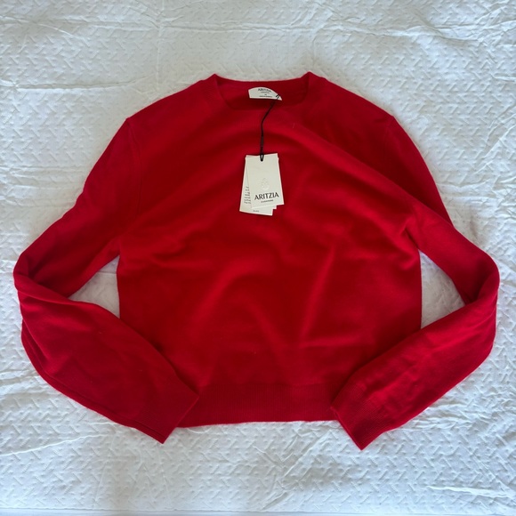 Aritzia Cashmere Red Crew Neck Sweater - Picture 4 of 9